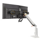 North Bayou 22"-27" Gas-Strut Desktop Dual Monitor Arm with USB Port - White (F27-W)-Rotation: 360-degrees, Swivel: 180 -degrees, Tilt: +10 -degrees/ - 16 -degrees