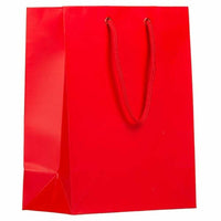 JAM Paper Gift Bags with Rope Handles - Medium - 8" x 10" x 4" - Red Matte - 3 Pack-Color: Red Matte