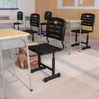 Flash Furniture Adjustable Height Black Student Chair with Black Pedestal Frame-Recommended for Elementary - High School Grade Students