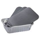 Luciano Aluminum Foil Container with Lids, 7.25 x 5.25 inches, Silver, 36 Pieces-Dimensions: 7.25"L x 2"H x 5.25"W in dimensions