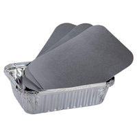 Luciano Aluminum Foil Container with Lids, 7.25 x 5.25 inches, Silver, 36 Pieces-Dimensions: 7.25"L x 2"H x 5.25"W in dimensions