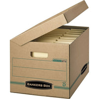 Bankers Box Enviro Stor Letter/Legal Attached-Lid Storage Box - 5 Pack-Basic-duty construction is ideal for moderate stacking or for use with shelving. 