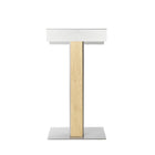 Urbann Y55 Lectern No Wheels - Natural Wood, Aluminum Grey-Use: Speeches