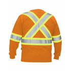 Forcefield Long Sleeve Safety Tee - Orange - Large-Crew neck, long sleeves with chest pocket
