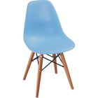 Plata Import Kids Eiffel Chair, Blue, Wood Base (PC-0117W-BLUE)-Wood legs and plastic seat