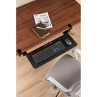 Intekview Clamp-On Keyboard Tray-Smooth Sliding Mechanism for a quiet and great accessibility. Stows the tray out of the way when not in use.
