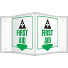 Accuform Signs First Aid Projection Sign, 8" x 8", Plastic, English With Pictogram-Display Type Bolt-On