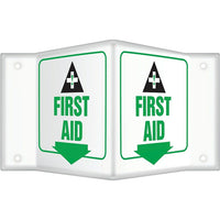 Accuform Signs First Aid Projection Sign, 8" x 8", Plastic, English With Pictogram-Display Type Bolt-On