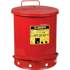 Justrite Oily Waste Cans, 14 Gal, 16 1/6" x 20 1/4", Red-Colour: Red