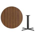 Flash Furniture 42" Round Walnut Laminate Table Top with 33" x 33" Table Height Base-Walnut Laminate Top