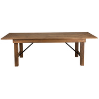 Flash Furniture HERCULES Series 8' x 40" Rectangular Antique Rustic Solid Pine Folding Farm Table-Rustic Style
