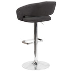 Flash Furniture Contemporary Charcoal Fabric Adjustable Height Barstool with Rounded Mid-Back & Chrome Base-CA117 Fire Retardant Foam