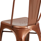 Flash Furniture Copper Metal Indoor-Outdoor Stackable Chair-Drain Holes in Seat