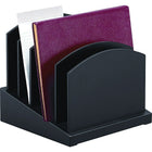 Victor Wood Incline File Desk Organizer, Midnight Black (8601-5)-Five full sized, solid wood file slots