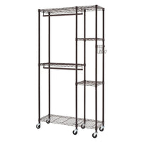 TRINITY  Mobile Closet Organizer, Bronze (TBFPBR-2702)-Shelves and sidebar adjustable in 1  increments