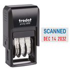 Trodat Printy ''Scanned'' Mini Dater - Self-Inking - English - Date - Blue/Red Ink-Message is "Scanned"/date space in red/blue ink