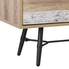 CorLiving TV Bench with Splayed Legs for TVs up to 80", Distressed Warm Beige with White Duotone-8
