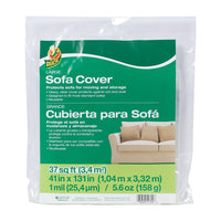 Duck Brand Large Sofa Cover, Clear, 41" x 131"-We’ve got you covered with clear, plastic Duck® Brand Furniture Covers. These covers come in mattress and sofa styles to protect these items from dust, soil and stains during your move or for storage. Fabricated from heavy, clear plastic, these covers are great to have on-hand to help protect your belongings during a move and can be used on the future when you decide to move again. Plus, these are ideal for keeping these items clean and protected in storage.