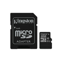 Kingston MicroSD Card With SD Adapter Class 10, 32GB-UHS-I interface: microSDHC/microSDXC Class 10 UHS-I is ideal for cinema-quality HD video (1080p) and photos of subjects (kids, pets, etc.) in motion.