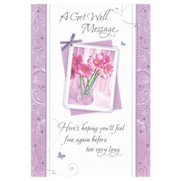 Rosedale 5-1/2" x 8" A Get Well Message Greeting Cards And Envelopes, 12 Pack (17232)-Printed on premium uncoated card stock