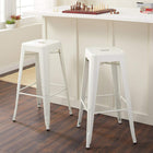 Plata Decor Tolix 26"H Stool - White - 2 Pack-No assembly required