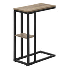Monarch Specialties 3672 Accent Table - 25"H/Dark Taupe/Black Metal-8