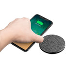 Gry Mattr Qi Fast Wireless Charging Pad 10W/7.5W Metallic & Fabric, Cool Grey-Universal Rapid 10W