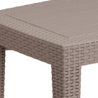 Flash Furniture Light Grey Faux Rattan Coffee Table-Plank Top with Rattan Border