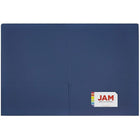 JAM Paper 2 Pocket Matte Cardstock Presentation Folder, Presidential Blue, 100 Pack (166632659C)-Quantity: 100 folders per box