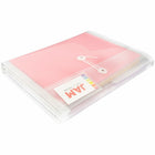 JAM Paper Plastic Envelopes with Button & String Tie Closure & 2 Dividers - Letter Booklet - 12 3/4" x 10 1/2" - Clear - 24 Pack-Quantity: 24 per pack