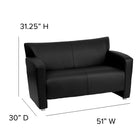 Flash Furniture Hercules Majesty Series Leather Love Seat, Black-1.8 High Density Foam