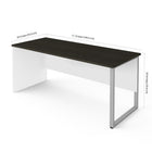 Bestar Pro-Concept Plus Table with Rectangular Metal Leg, White & Deep Grey (110402-1117)-29.7"H x 71.1"L x 29.5"D