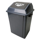 Johnny Vac Trash Garbage Can Bin with Push-Down Lid - 10 gal (40 L) - BIN40-Black and Grey