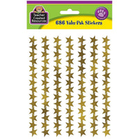 Teacher Created Resources Foil Star Stickers Gold, 4116 Pack-Reward stickers