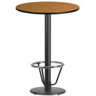 Flash Furniture Laminate 30" Round Base Round Table, Natural (XURD30NTTR18B3F)-Bar height hospitality table