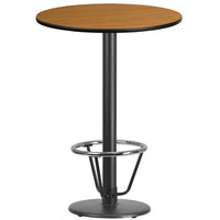 Flash Furniture Laminate 30" Round Base Round Table, Natural (XURD30NTTR18B3F)-Bar height hospitality table
