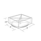 Azar Four Compartment Revolving Desk Organizer, 6" x 6" x 2.5", 2/Pack (556352)-Clear Crystal Styrene