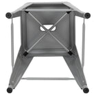 Flash Furniture 24" High Metal Counter-Height, Indoor Bar Stool in Silver - Stackable Set of 4-Space Saving Backless Design