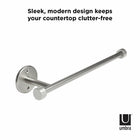 Umbra Cappa Wall Mount Paper Towel Holder - Nickel Finish-Dimensions: 14.05" W x 3.82" H x 2.75" D