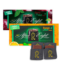 Nestle After Eight Dark Chocolate Thins Cherry & Mint and Orange & Mint Assortment - 200g - 2 Pack-Dark chocolates with peppermint and cherry flavoured fondant cream filling individually-wrapped