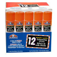 Elmer's Disappearing Purple School Glue Sticks - 40 g per Stick - 12 Pack-Goes on purple and dries clear so you can see where you are gluing