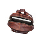Tolredo Cronos Leather Backpack Bag - Brown-Unique: curved zipper to ensure wide open access