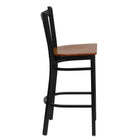 Flash Furniture HERCULES Series Black Vertical Back Metal Restaurant Barstool - Cherry Wood Seat - 2 Pack-Cherry Finished Wood Seat