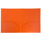 JAM Paper Plastic Heavy Duty Two Pocket Folders, Orange, 12 Pack (383Horg)-Orange