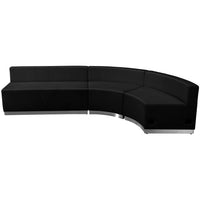 Flash Furniture HERCULES Alon Series LeatherSoft Reception Configuration, 3 Pieces, Black-Contemporary Reception Set