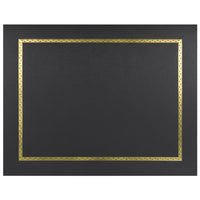 St. James Document/Certificate Holders - Gold Foil Border - Linen Finish - Black - 5 Pack - 83848-Add ceremony, elegance and sincerity to the act of giving recognition