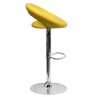 Flash Furniture Contemporary Vinyl Rounded Orbit-Style Back Adjustable Height Barstool with Chrome Base - Yellow-Yellow Vinyl Upholstery