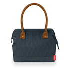 Thermos Lunch Duffle with PU Leather Handles - Geo Quilted Navy-Zippered opening has extra wide top for easier loading of larger container(s)