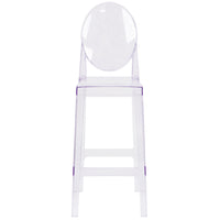 Flash Furniture Ghost Barstool with Oval Back - Transparent Crystal-Contemporary Bar Stool