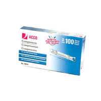 ACCO Premium Prong Paper Fastener Compressor - Style 123C - 2-3/4 Center - 100 Pack-Premium paper fastener compressor